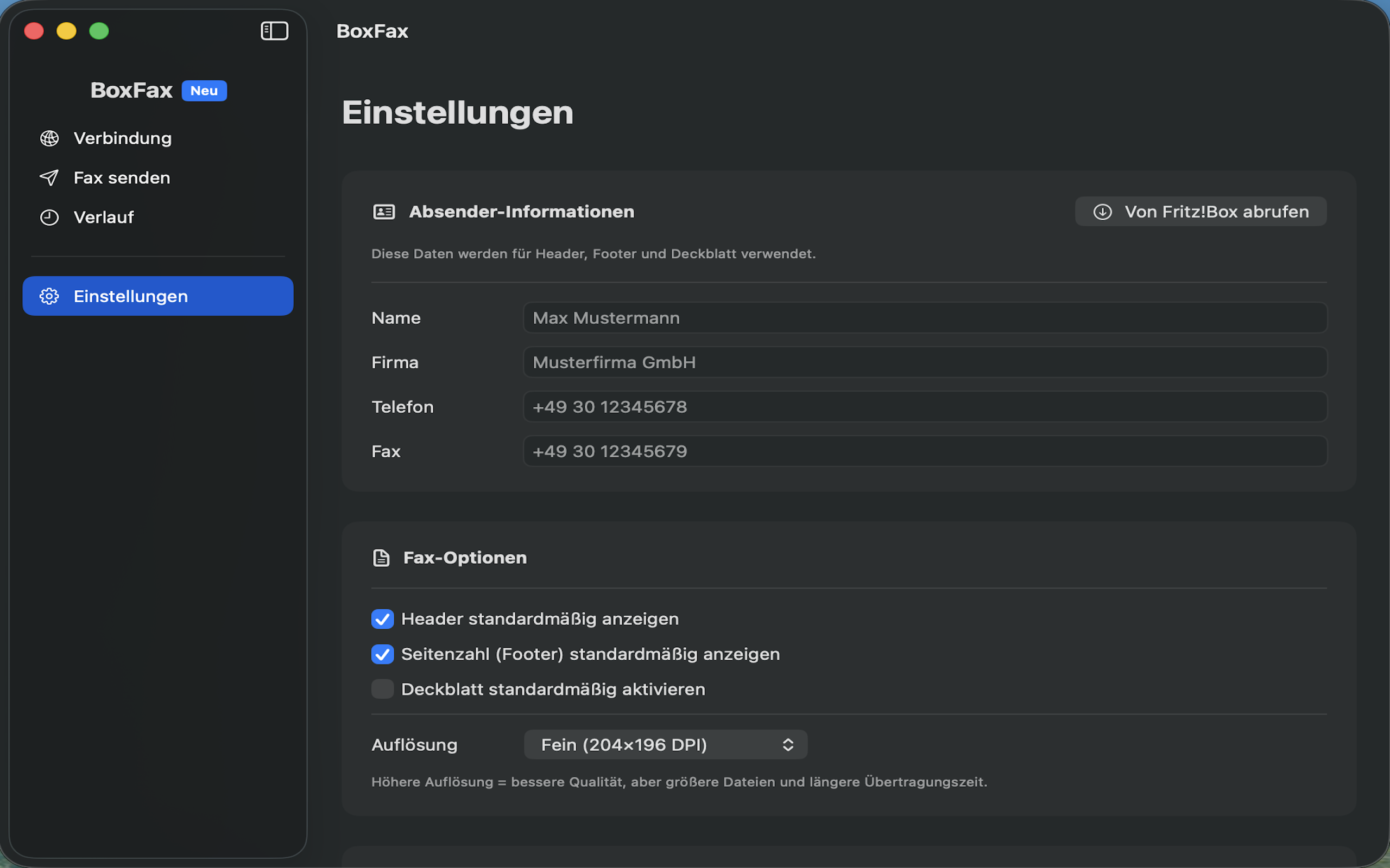 Einstellungen