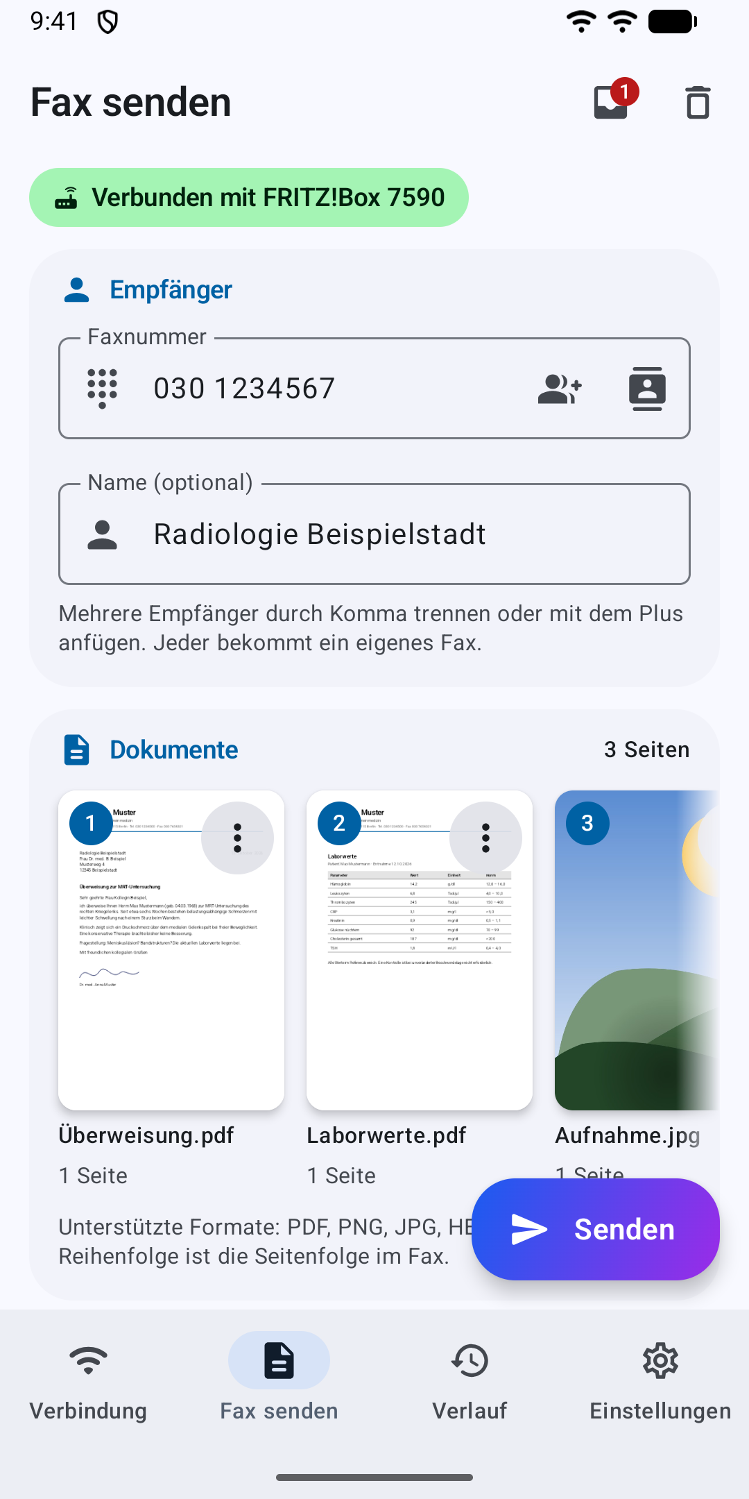 Fax senden