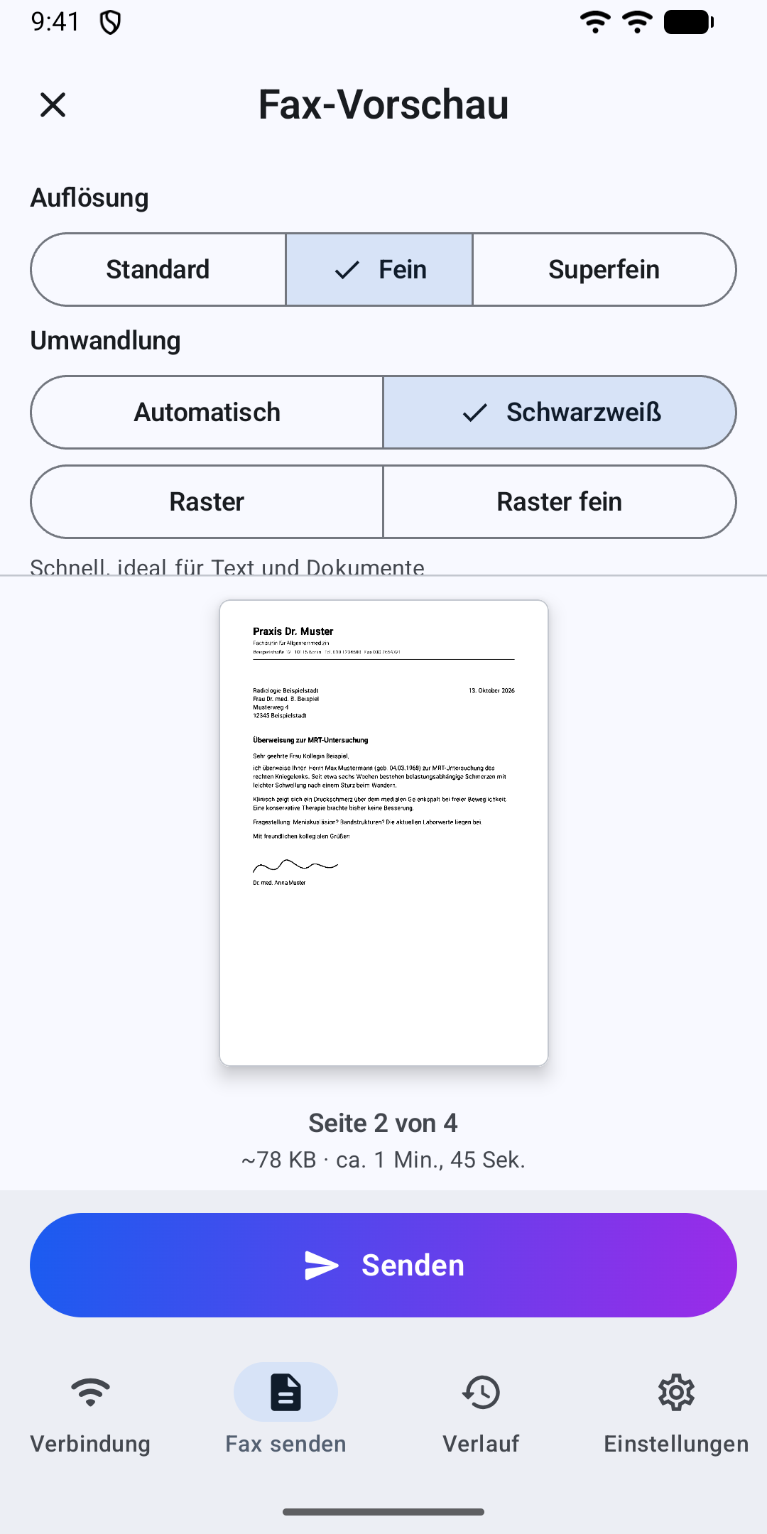 Faxvorschau